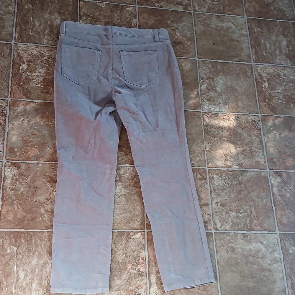 Talbots High Waist Rise Straight Leg Light Gray Corduroy Pants Size 10p - Picture 4 of 5